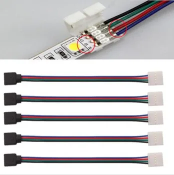 10шт x 10 mm 4-pin LED RGB kabel povezati tiskane ploče bez Lemljenje s priključkom Za spajanje Led Traka SMD 5050