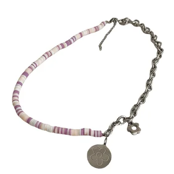 2022 Novi fin boji терракотовое ogrlica za djevojčice s individualnim cvjetni privjeskom, lanac na ключицу, pribor