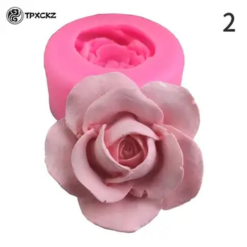 3D Cvijet u Cvatu Ruže Oblik Silikonska čokolada gluposti Sapun Oblik Za Tortu Svijeća Oblik Za Pečenje Kolača Alat Za Izradu Svijeća