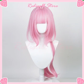 80 cm Dugi Pink Periku Elysia Cosplay Poni Rep Honkai Impact 3 3rd Pink Izravna Šiške Halloween Strip Frizura Za Djevojčice Besplatno Perika Kapu