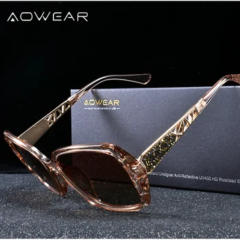 AOWEAR Luksuzni Trg Prevelike Sunčane Naočale Ženske Polarizovana Marke Dizajner Berba Sunčane Naočale Ženski Ulični Sunčane Naočale Oculos