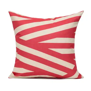 Crveni trokutasti okrugli prugasta lanena jastučnica, torbica za диванной jastuci, ukras za dom, možete konfigurirati za vas 40x40 torba 50x50 60x60 45x45