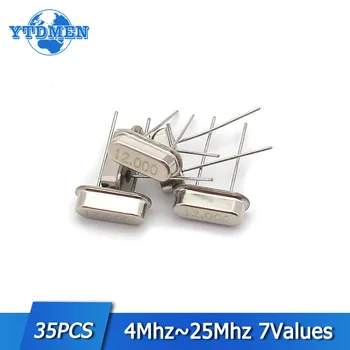 HC-49S kristalni oscilator E-komplet 32,768 khz 4 Mhz 8 Mhz 12 Mhz, 16 Mhz 20 Mhz 25 Mhz 7 vrijednosti * 5 kom. = 35 kom. kvarcni rezonator