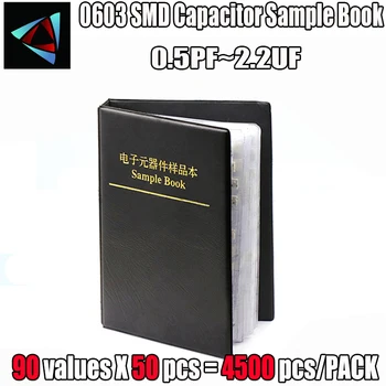 Knjiga uzoraka kondenzator 0603 SMD 90valuesX50pcs = 4500pcs 0,5 PF ~ 2,2 μf u asortimanu
