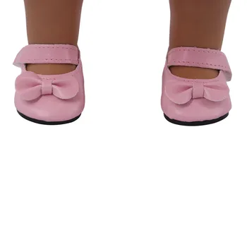 Lutkarska cipele s lukom Casual cipele Pogodne za 18-inčni američke lutke i 43-сантиметровой lutke Reborn Baby New Born, naše generacije, dar svojim rukama za djecu