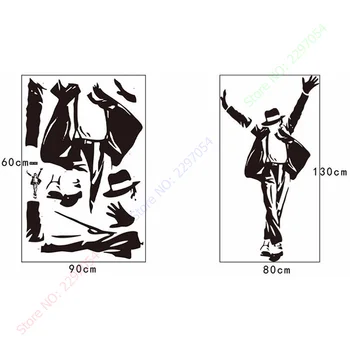 Novi Veliki Crni MJ Танцующий Michael Jackson Naljepnica Na Zidu Vinil Naljepnica Art Home Dekor 60 cm x 90 cm